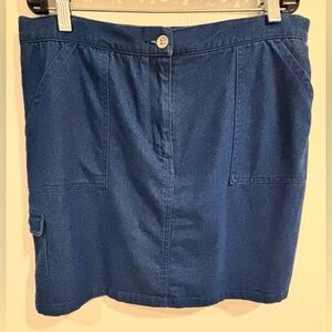 Alfred Dunner Blue A-Line Mini Skorts